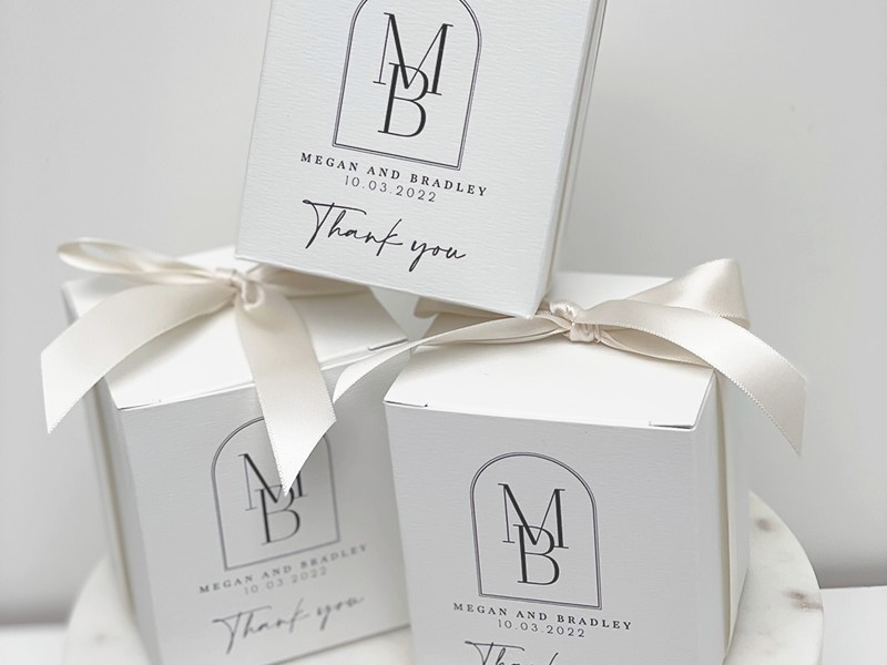 Black white and cream gift favour box