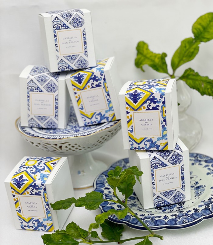 Spanish tile gift favour boxes