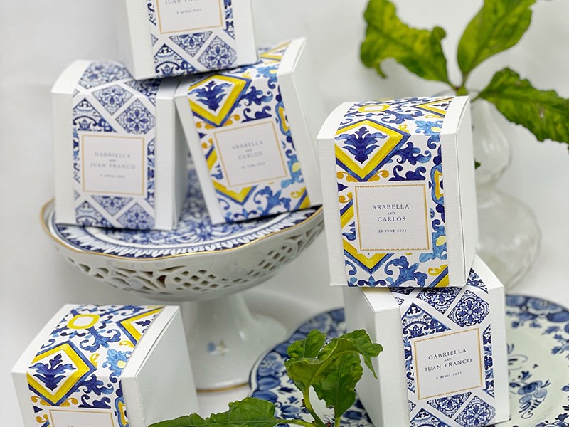 Spanish tile gift favour boxes