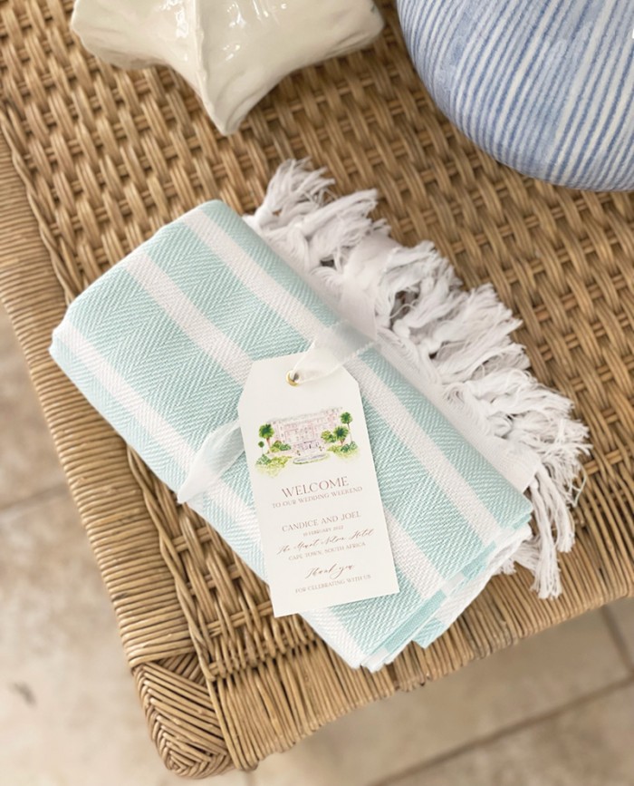 Aqua turkish towel gift