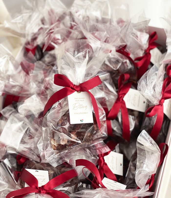 Eileen and Mikhael biltong gift bags