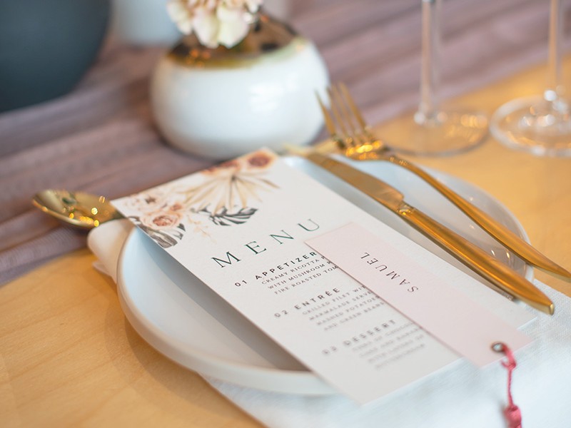 Floral Menu and place card