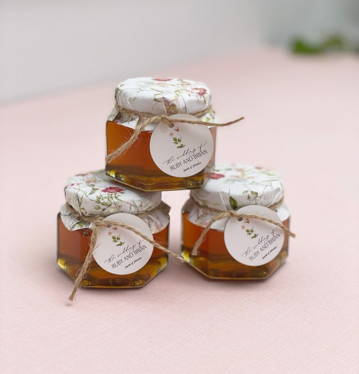 Floral honey gift jar