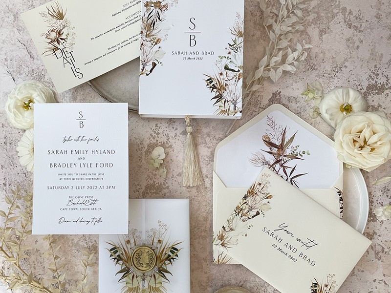 Organic protea invitation