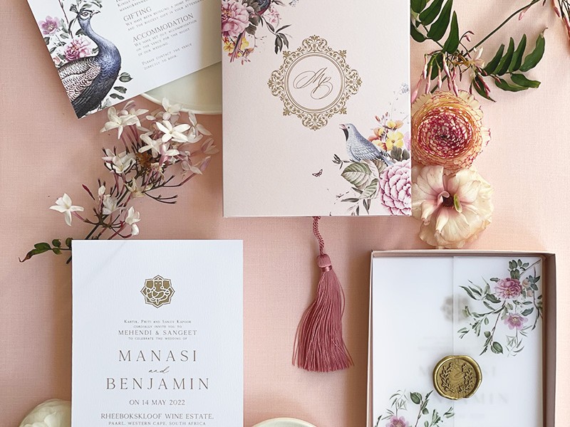 Oriental Peacock invitation