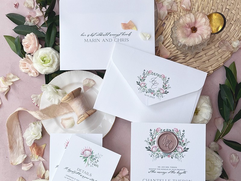 Petit protea invitation