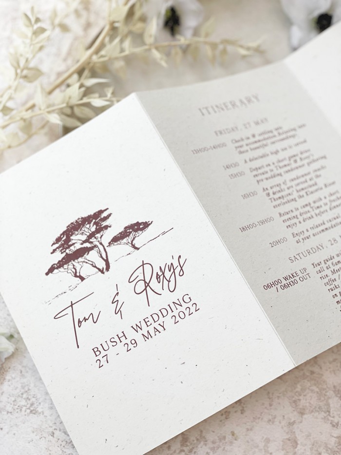 Roxy and Tom wedding program 2