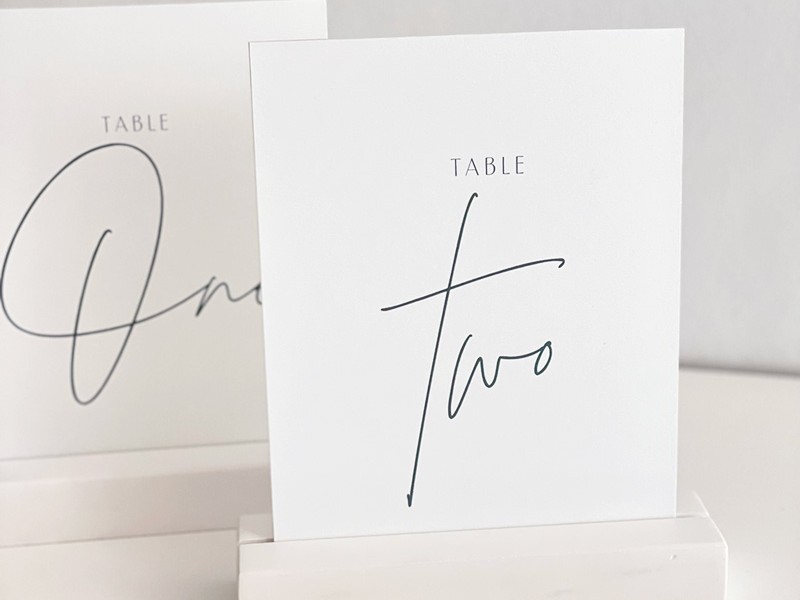 Simple modern table number