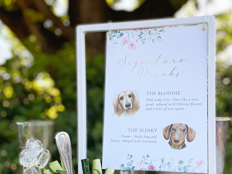 Singature drinks menu