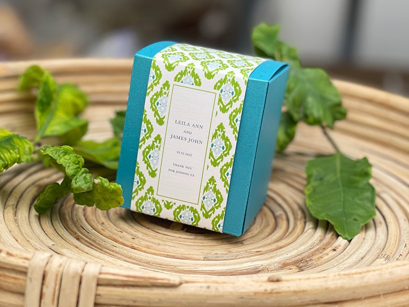 Teal and green gift box