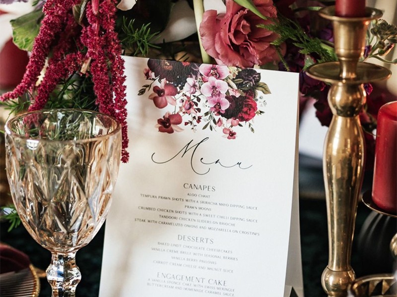 Tented table menu