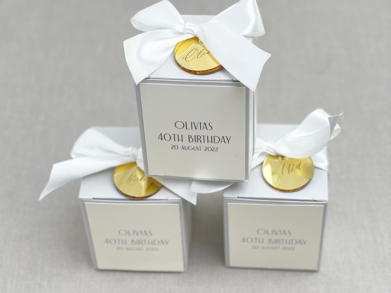 40th birthday favour box