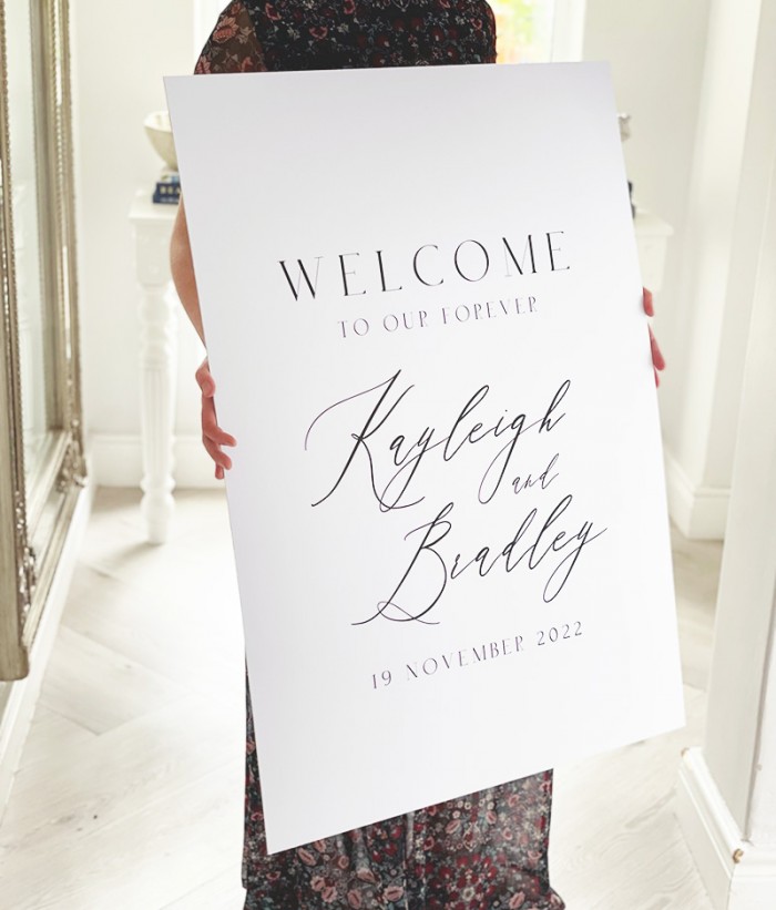 Kayleigh and Bradley wedding welcome sign
