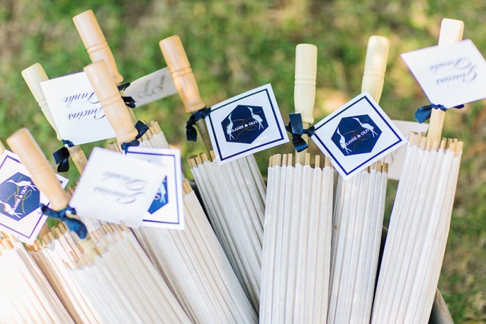 Parasol umbrellas with tags