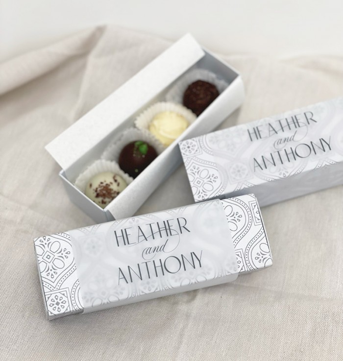Personalised chocolate truffle boxes