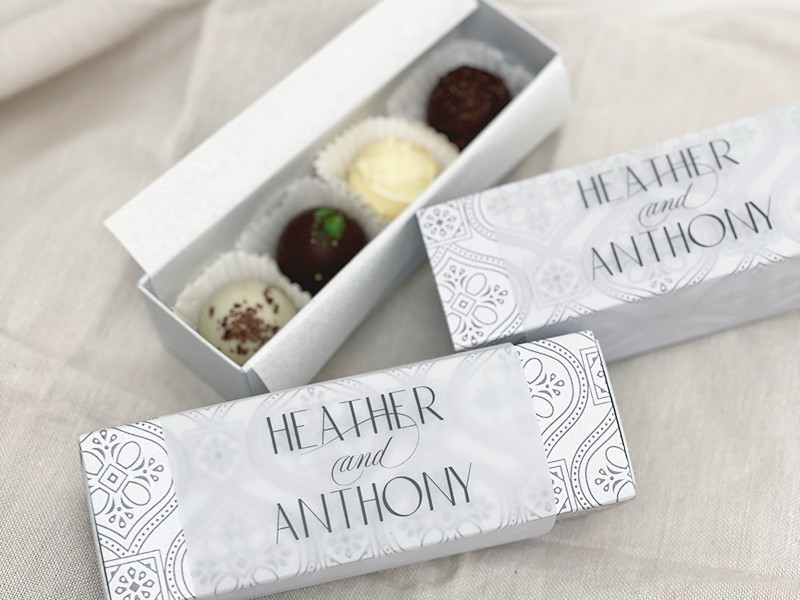 Personalised chocolate truffle boxes