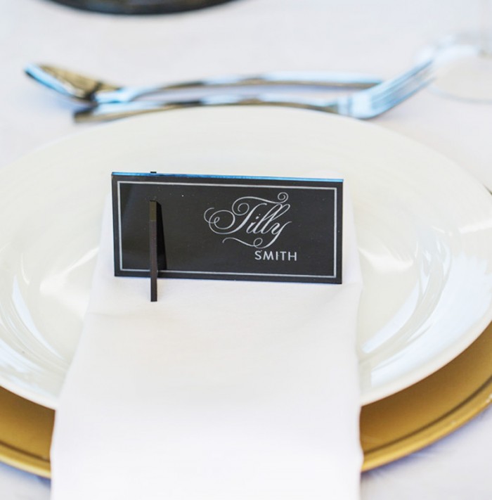 Acrylic engraved guest name