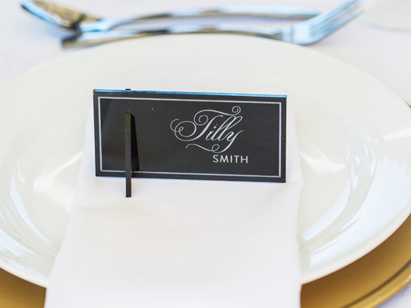 Acrylic engraved guest name