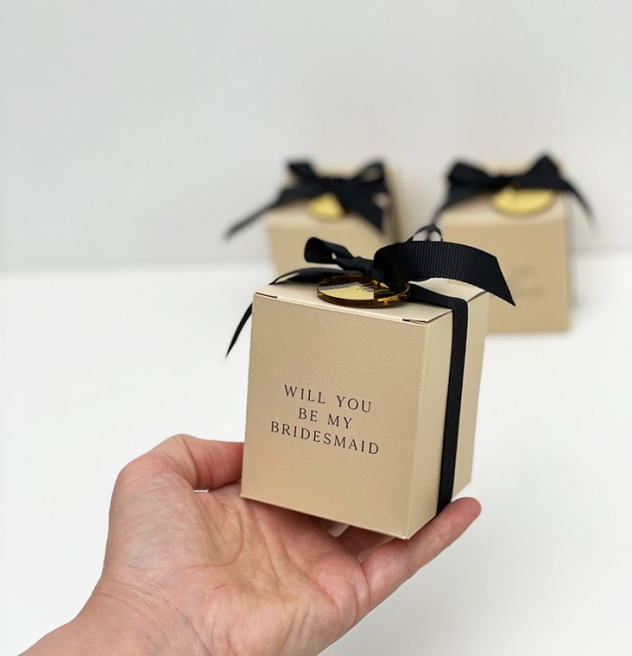 Bridesmaids black and gold gift box