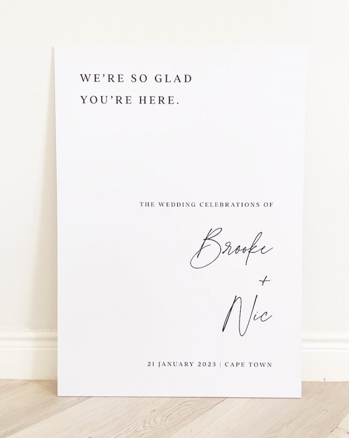 Brooke and Nic wedding welcome sign