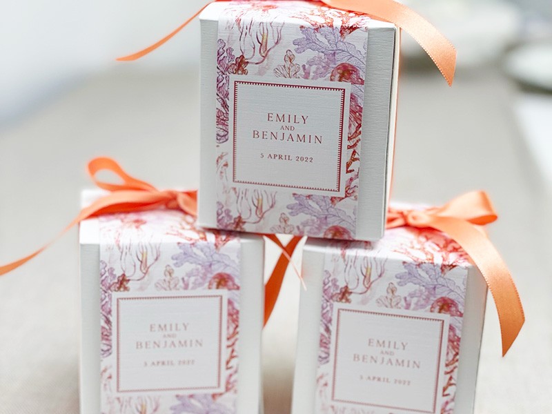 Coral gift favour box