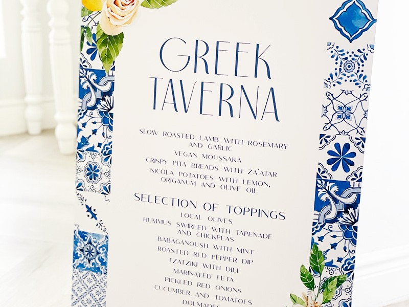 Greek event menu