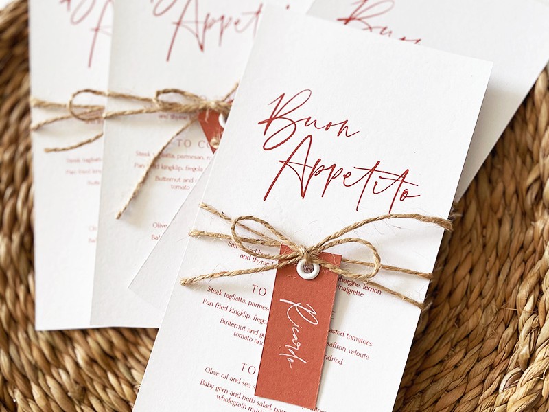 Jenny and Robs menus