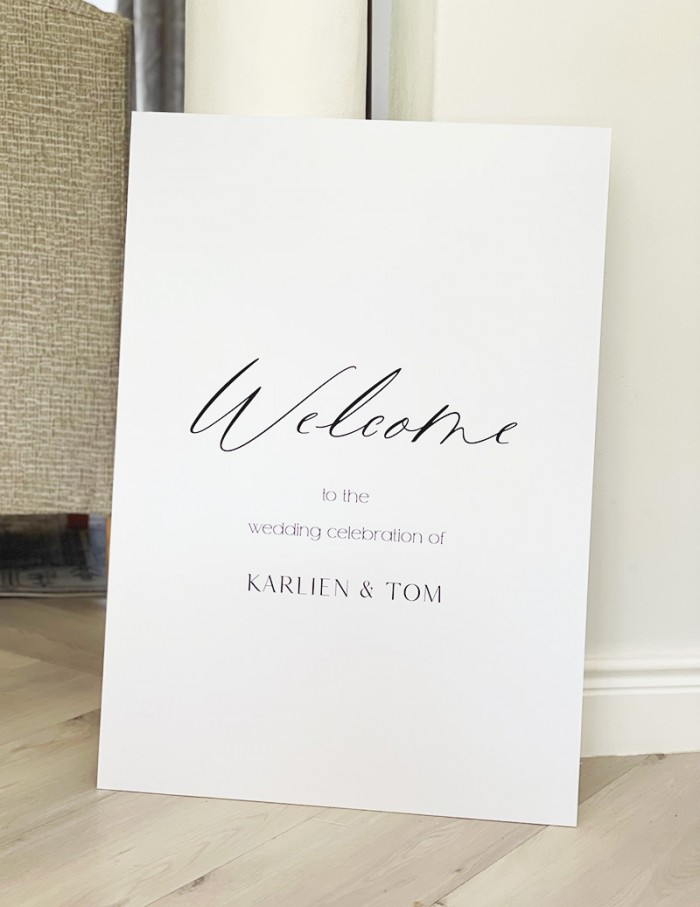 Karlien and Tom welcome sign