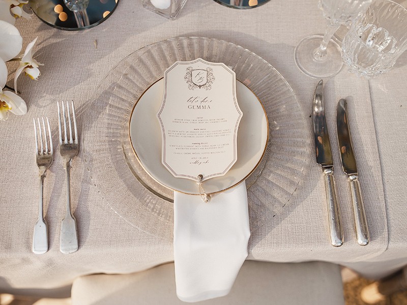 Kathryn and Bradley wedding menus