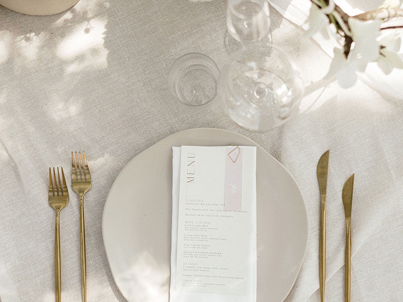 Libby and Paul wedding menu