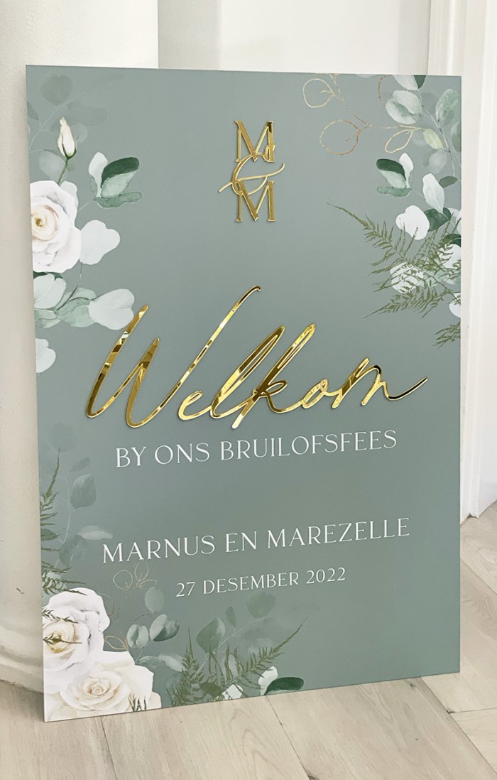Marnus and Marezelle wedding welcome sign