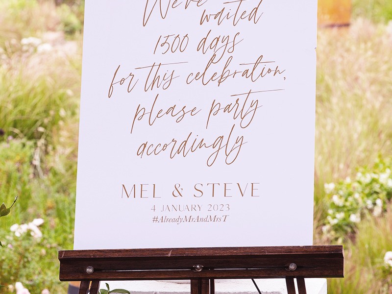 Mel and Steve wedding signage