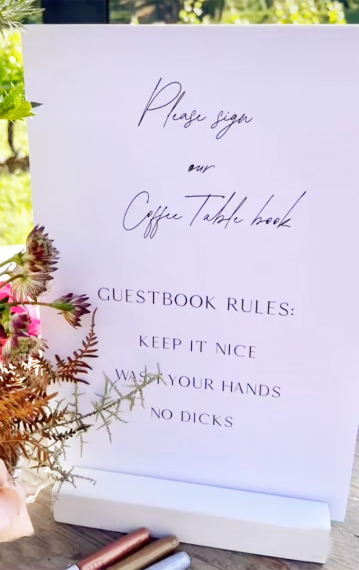 Natalie and David guest book sign