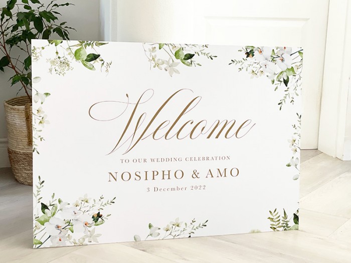 Nosipho and Amo welcome sign 2