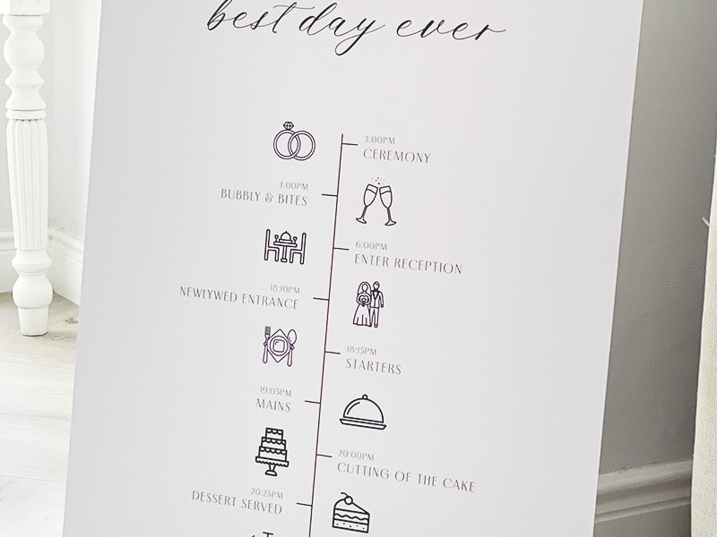 Sarah & Shane - NW - Order of the day sign