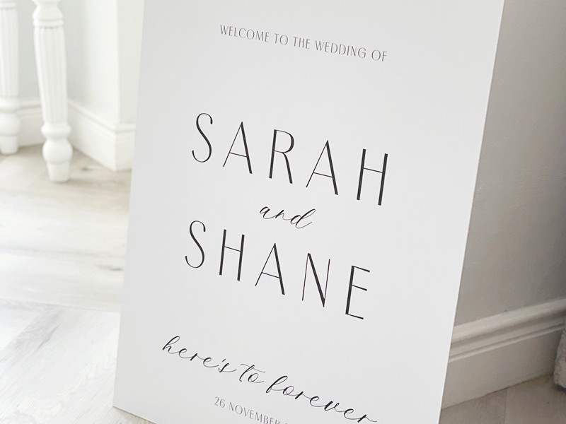 Sarah & Shane - NW - welcome board