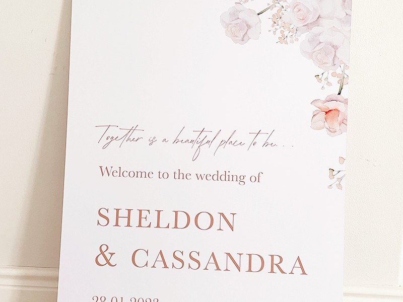 Sheldon and Cassandra welcome sign