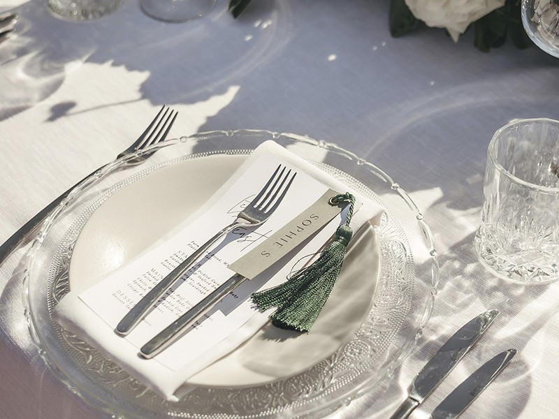 Sophie and Murray wedding menu