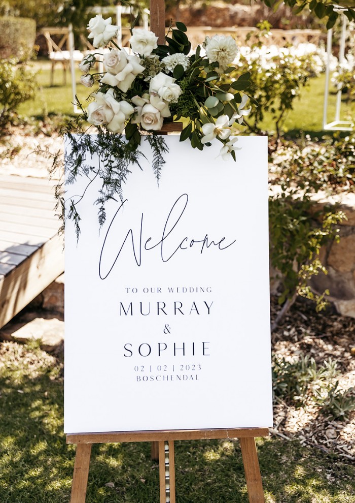 Sophie and Murrays wecome sign