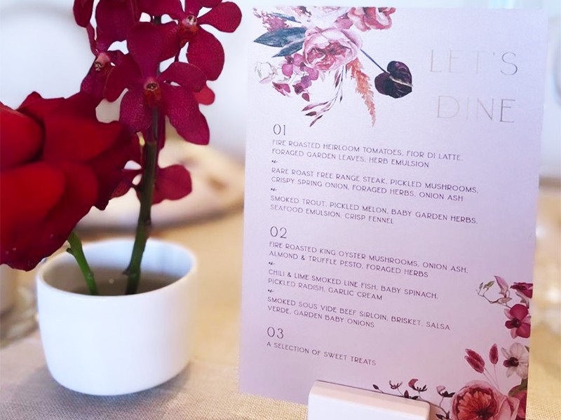 Steph and Russell - menus