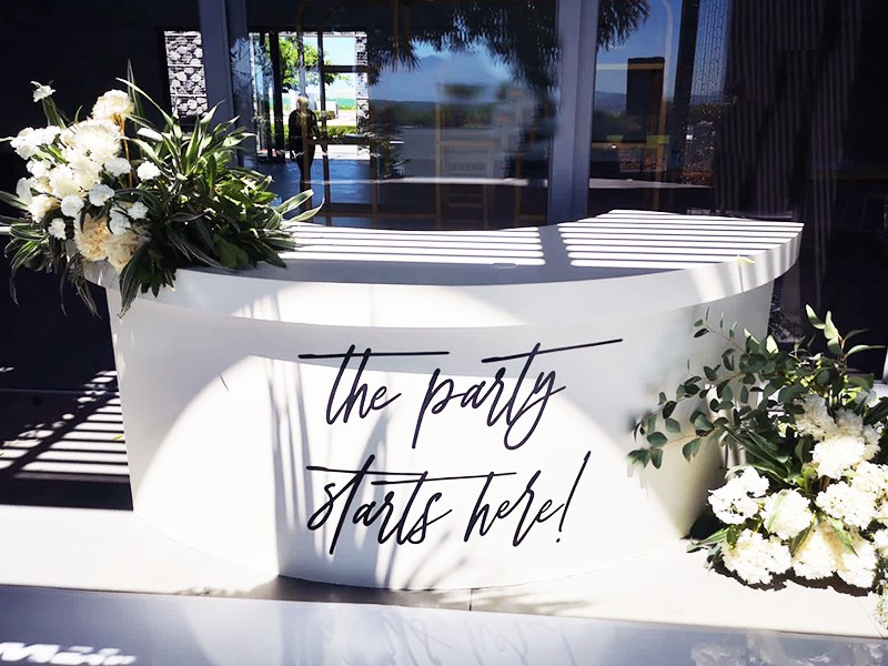 The party starts here sign