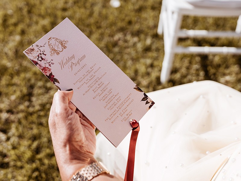 Ulricha and Karlin wedding program