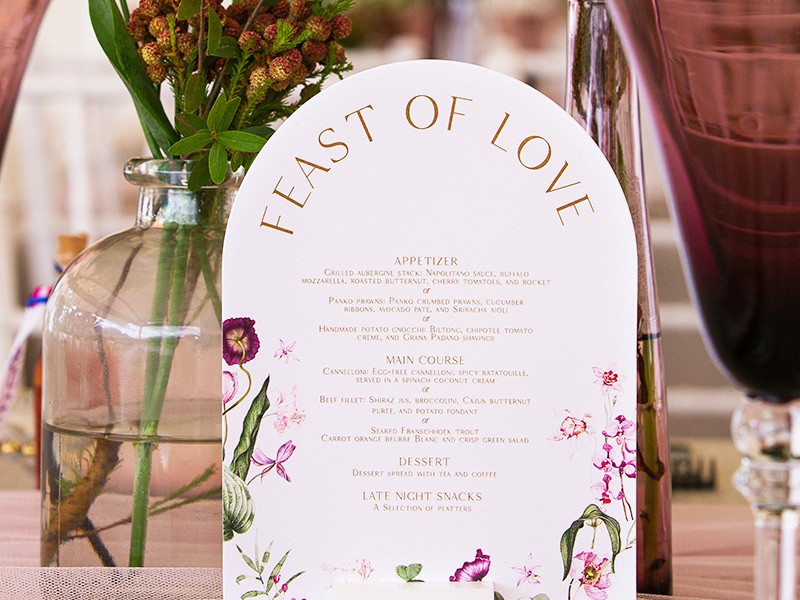 Mel and Steve table menus