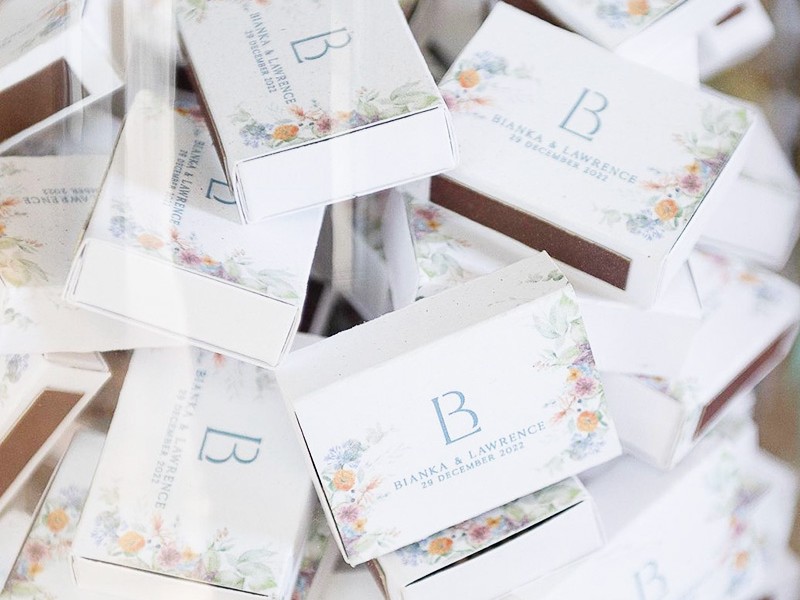 Custom wedding match box