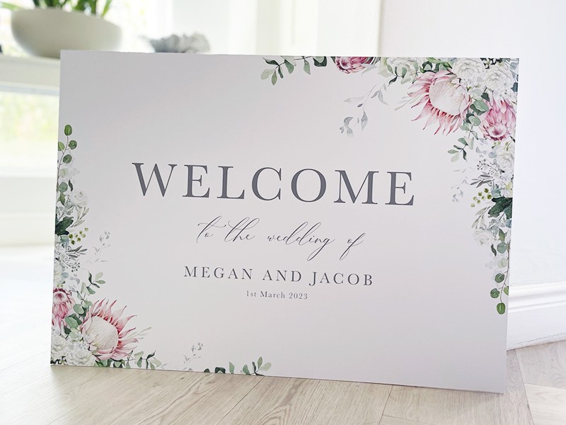 Megan and Jacob welcome sign