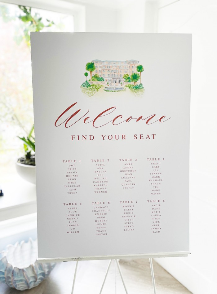 Tash and Leon wedding seating plan