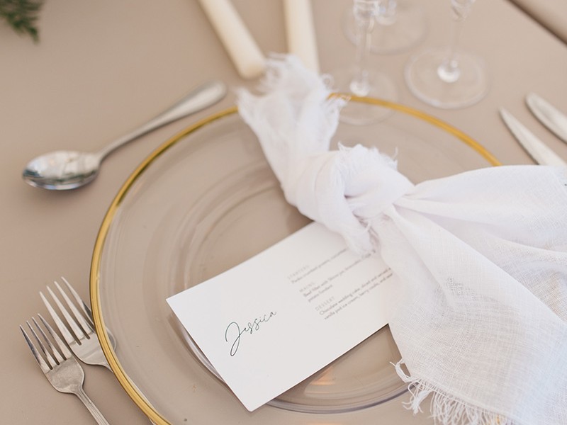 Jess and Ben dinner menus