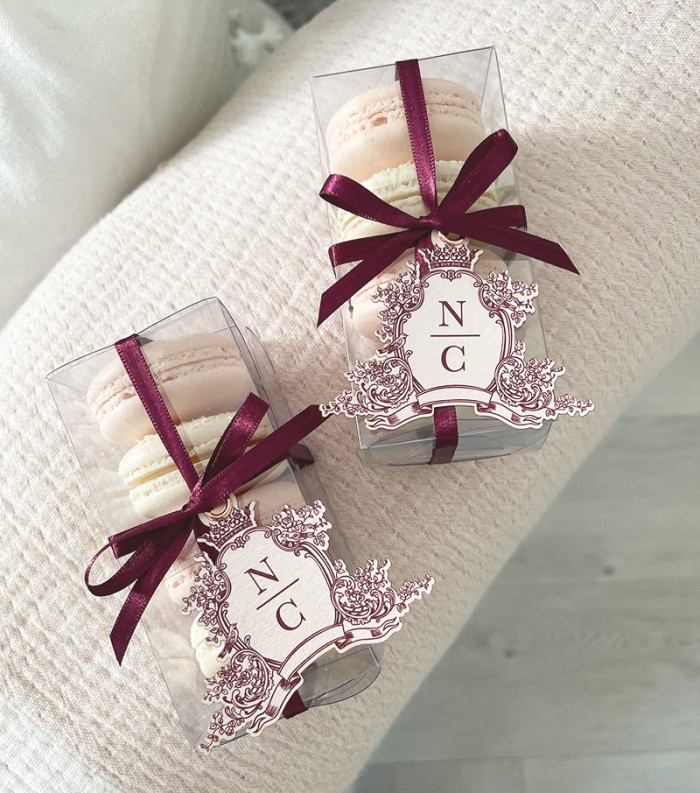 Nicolette and Carwyn - Macaron gift favours