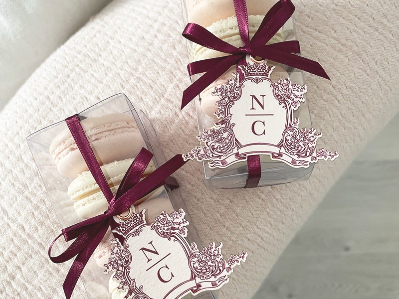 Nicolette and Carwyn - Macaron gift favours