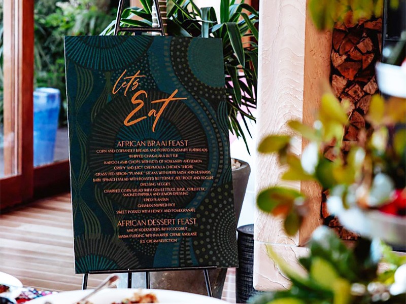 African inspired A1 menu board